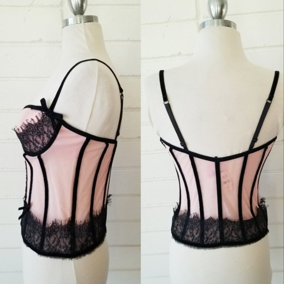 Victoria's Secret Vintage Sexy Little Things Bustier Corset Velvet Bows Lace NWT - Picture 10 of 13
